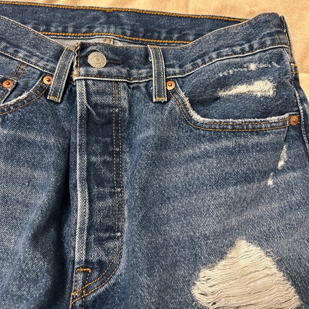Levi's 501 Original Straight Leg Button Fly Jeans Size W29 L32 - Picture 8 of 13